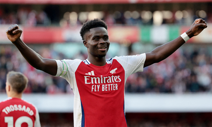 Saka xuất sắc nhất trận Arsenal đấu Southampton. (Ảnh: Reuters)